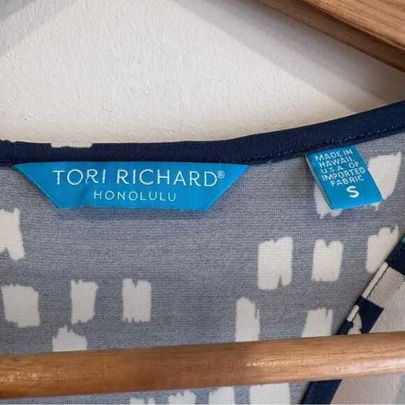 Tori Richard Honolulu Tank Maxi Dress Blue White Scoop Neck Sleeveless Size S - Picture 6 of 7